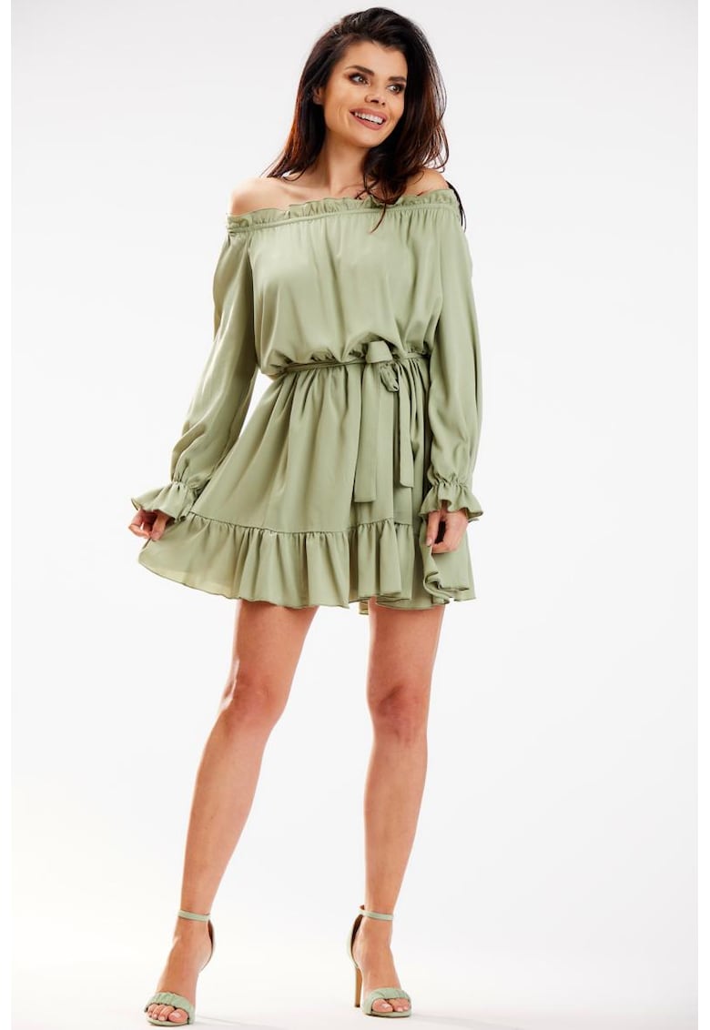 Scurta Rochie Maneca lunga - Pe umeri A578 Scurta Rochie Maneca lunga - Pe umeri A578