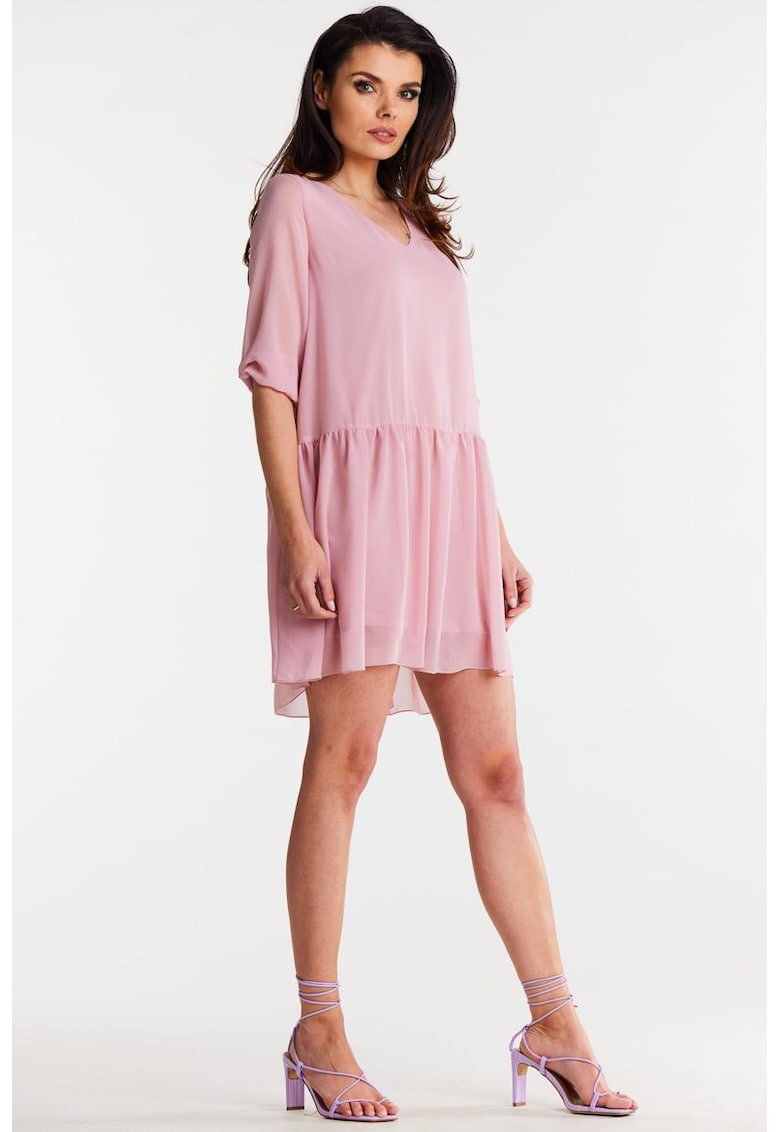 Scurta Rochie Maneca trei sferturi Casual - in A A514