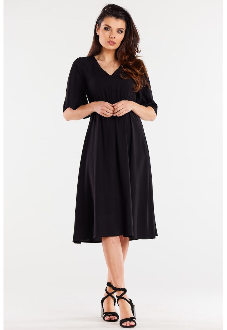 Midi Rochie Maneca scurta Casual Dreapta A518