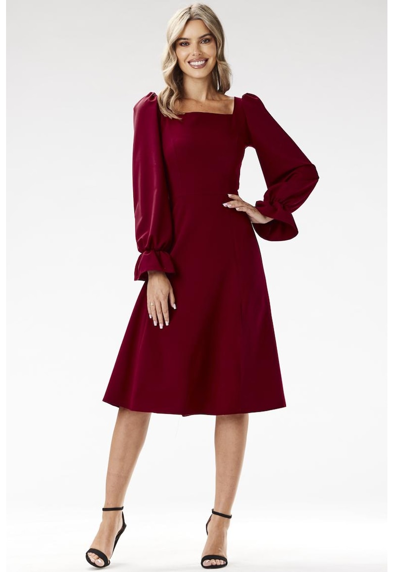 Midi Rochie Maneca lunga - Drept A695