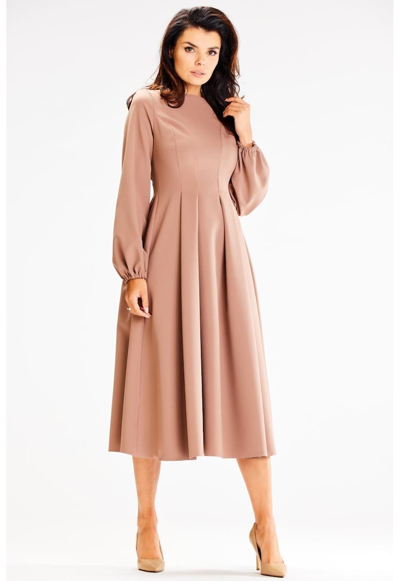 Midi Rochie Maneca lunga - Evazat A595