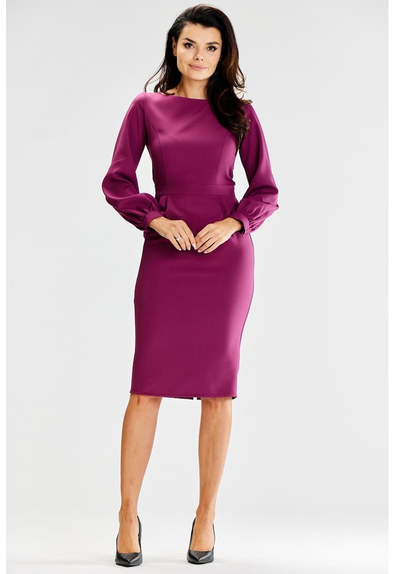 Midi Rochie Maneca lunga - La baza gatului A597