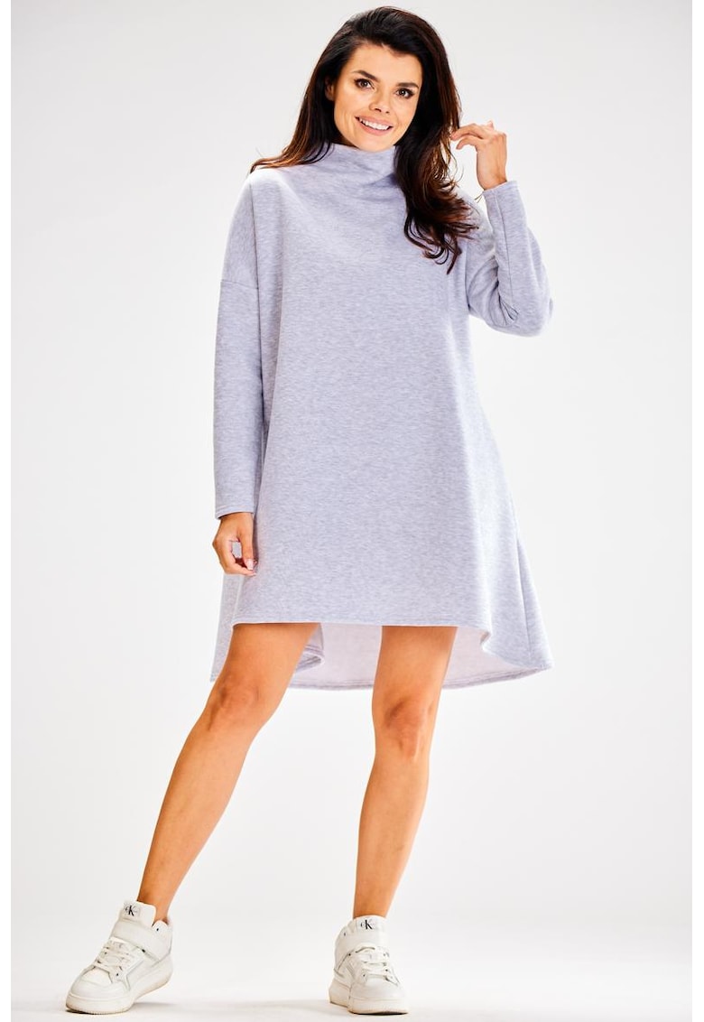 Scurta Rochie Maneca lunga - La baza gatului - Asimetric A609