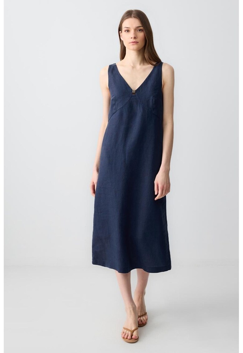 Rochie midi de in cu decolteu in V