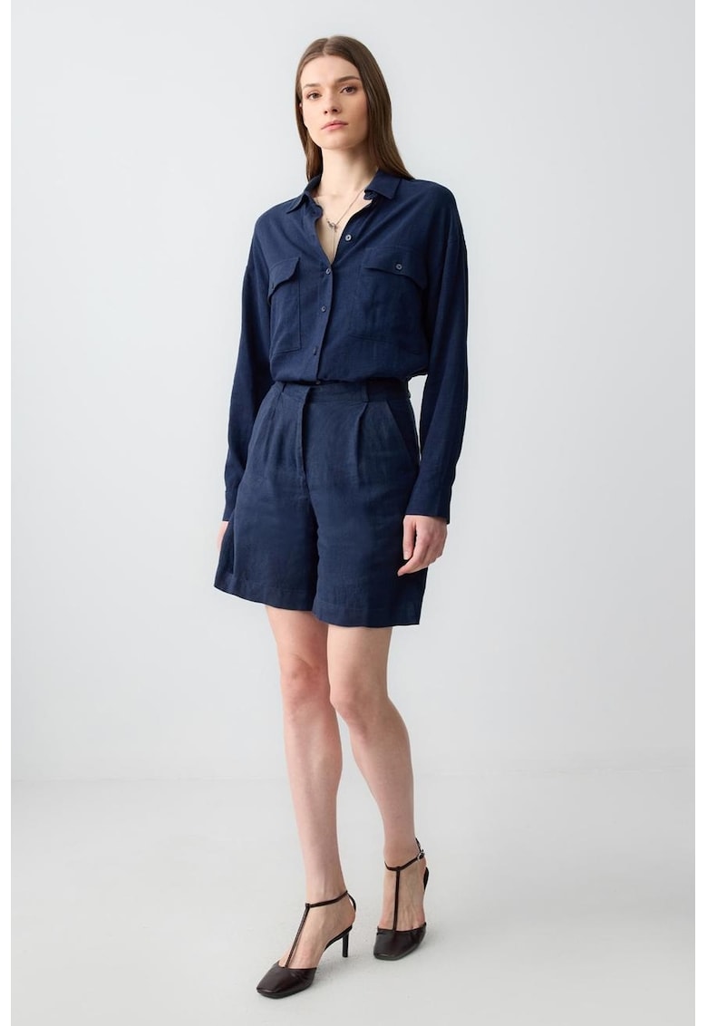 Pantaloni scurti de in cu talie inalta