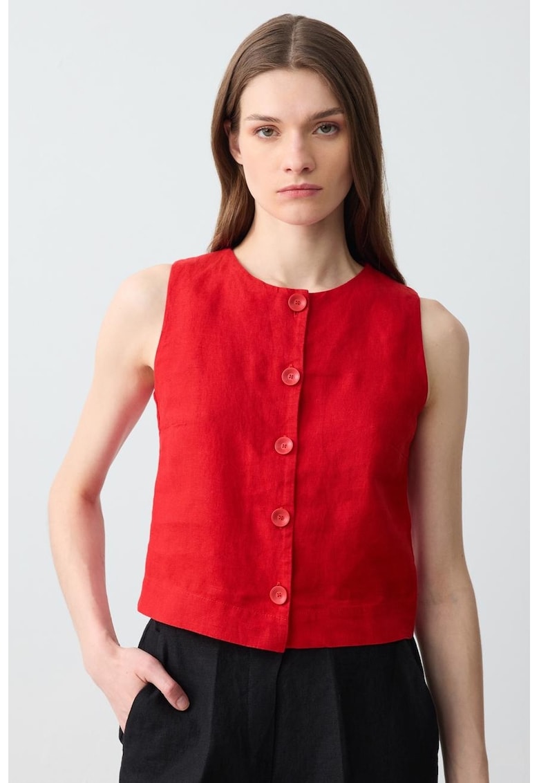 Vesta din in cu nasturi