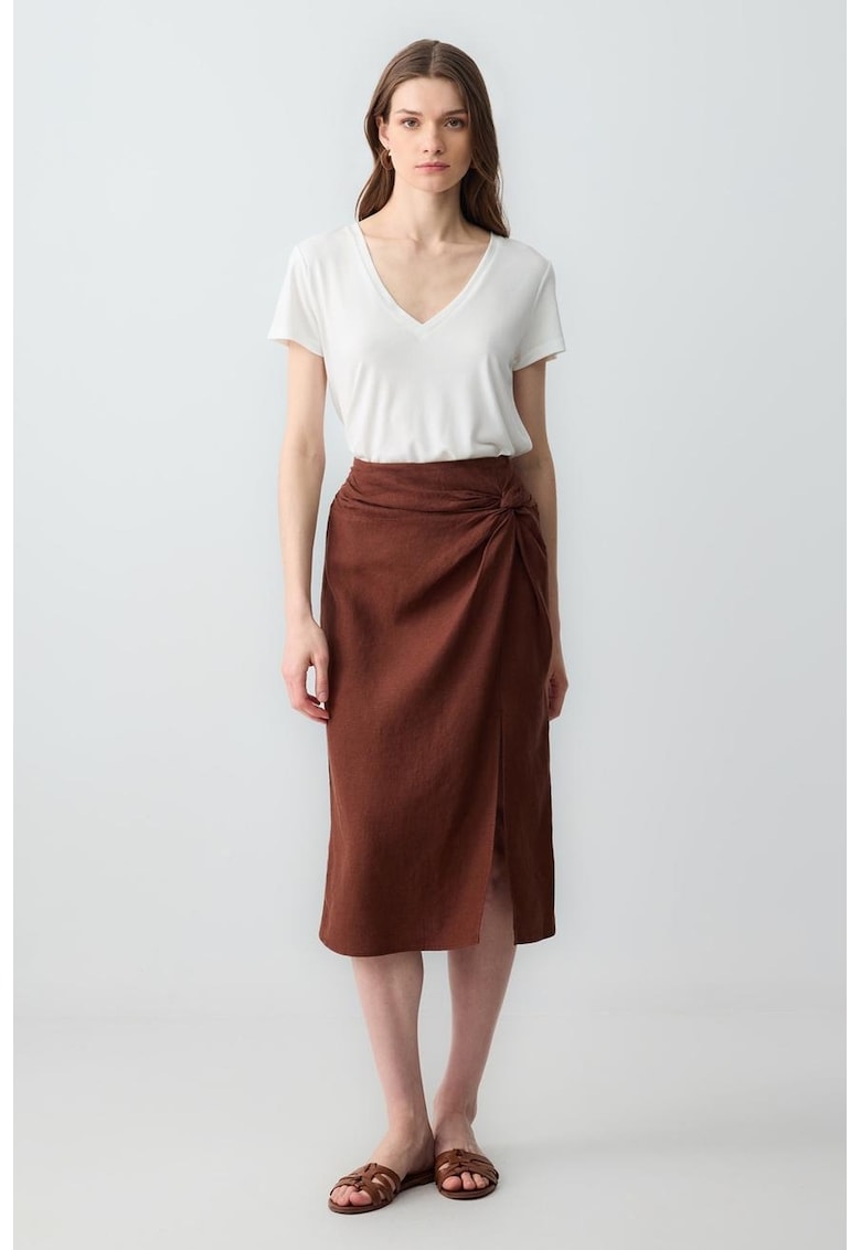 Fusta midi cu detaliu innodat