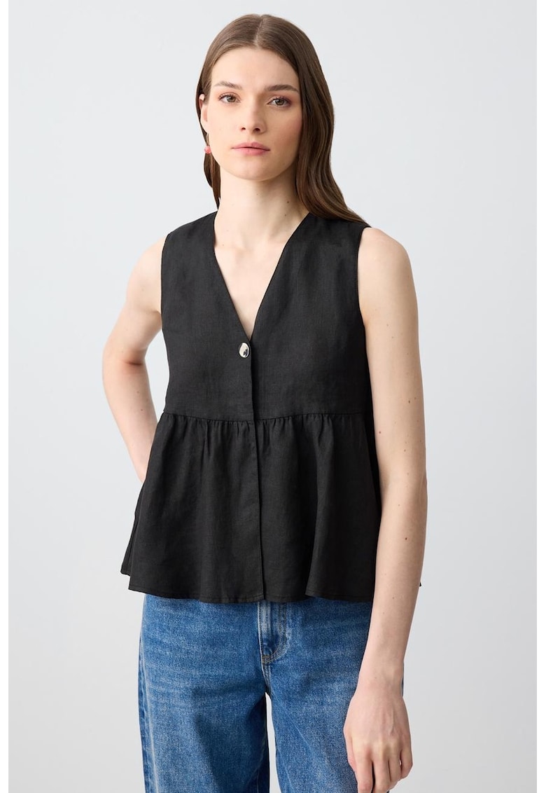 Bluza fara maneci cu decolteu in V