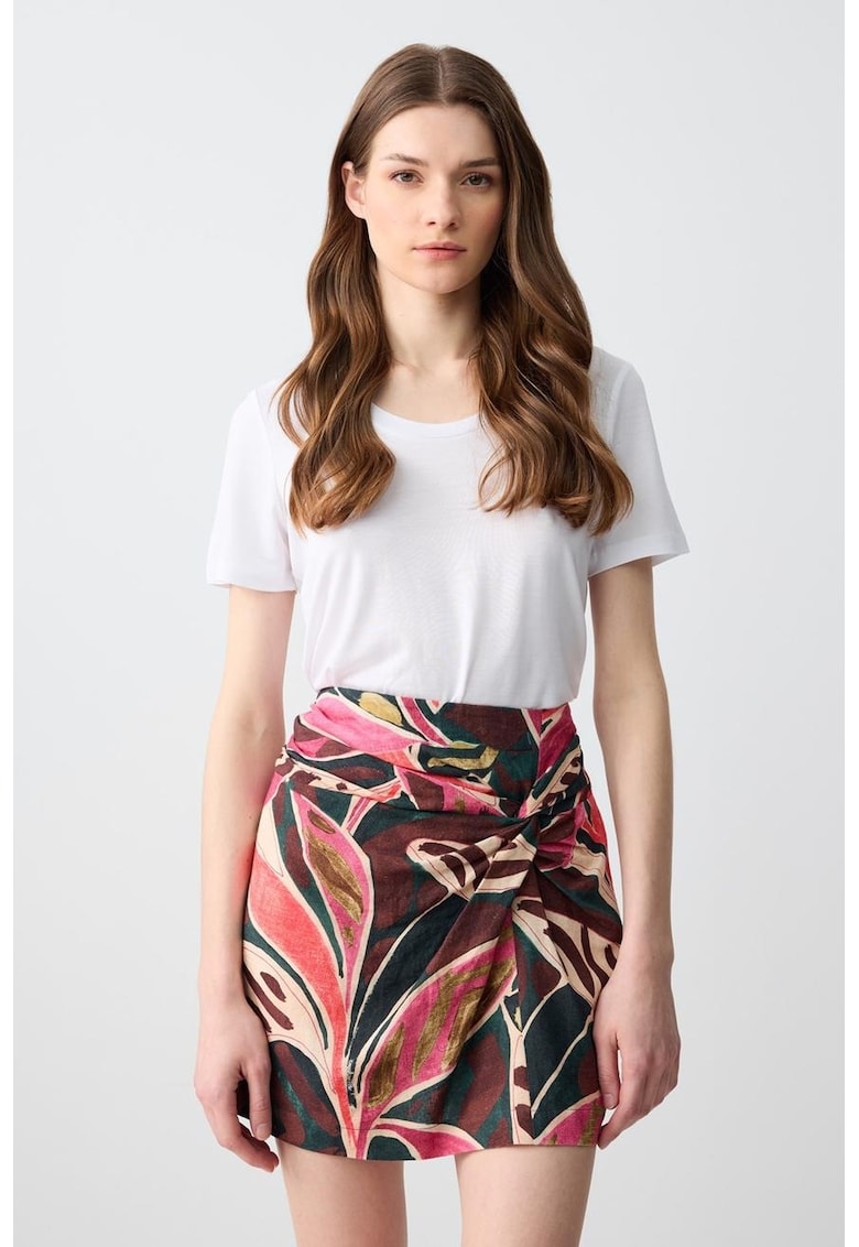 Fusta din amestec de in cu model