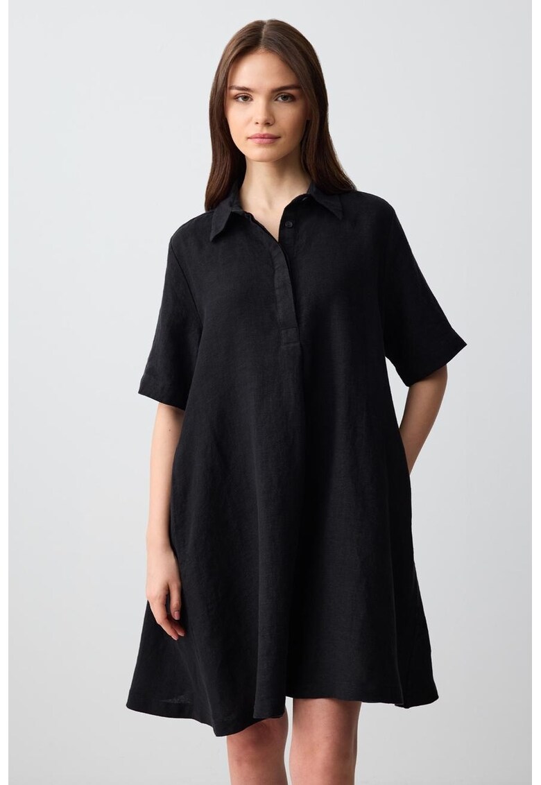 Rochie midi lejera de in - Negru