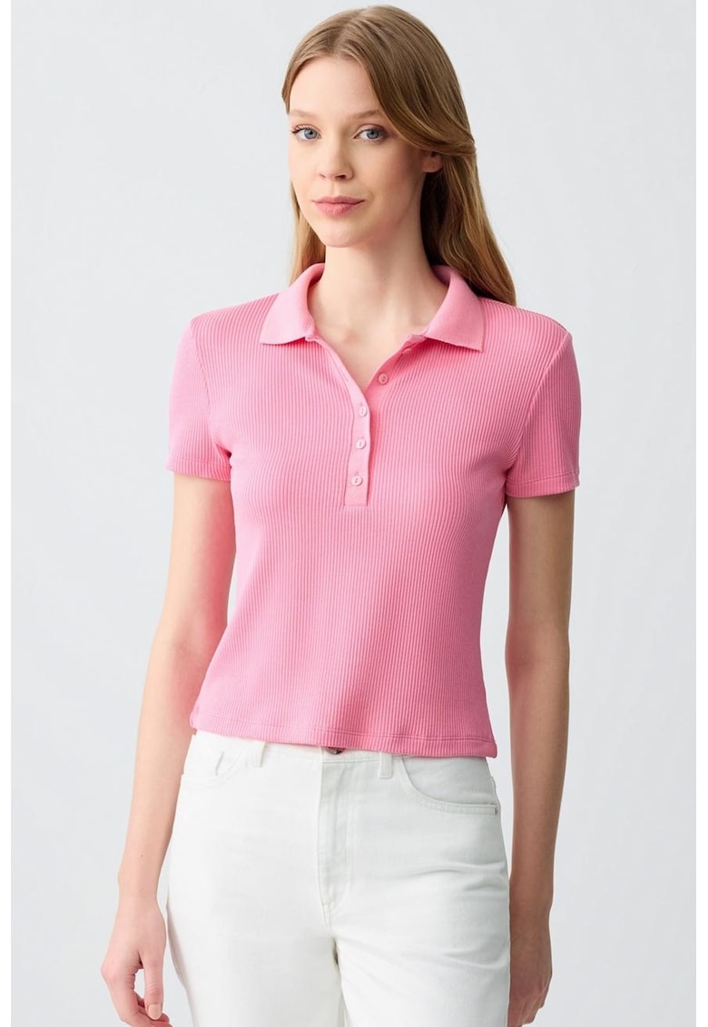 Tricou polo slim fit din amestec de modal Tricou polo slim fit din amestec de modal