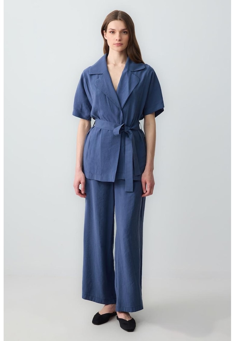 Pantaloni din amestec de modal cu croiala ampla