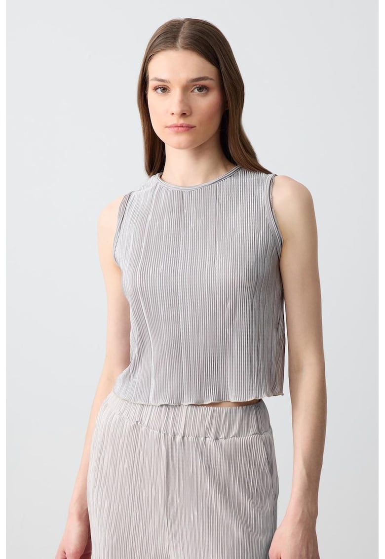 Top crop cu aspect texturat