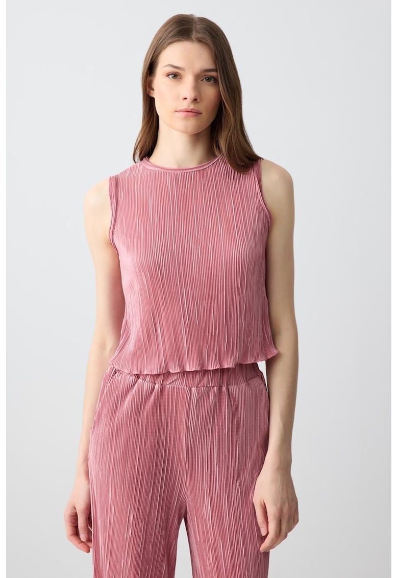 Top crop cu aspect texturat