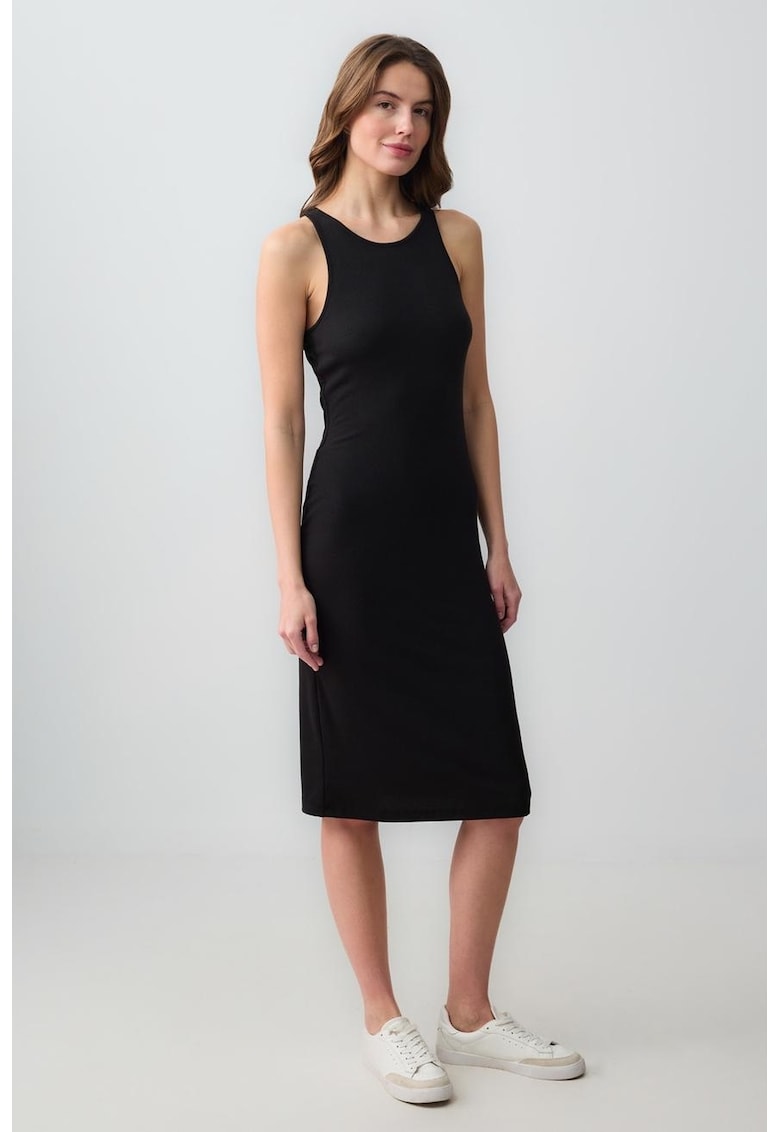 Rochie midi cambrata - Negru