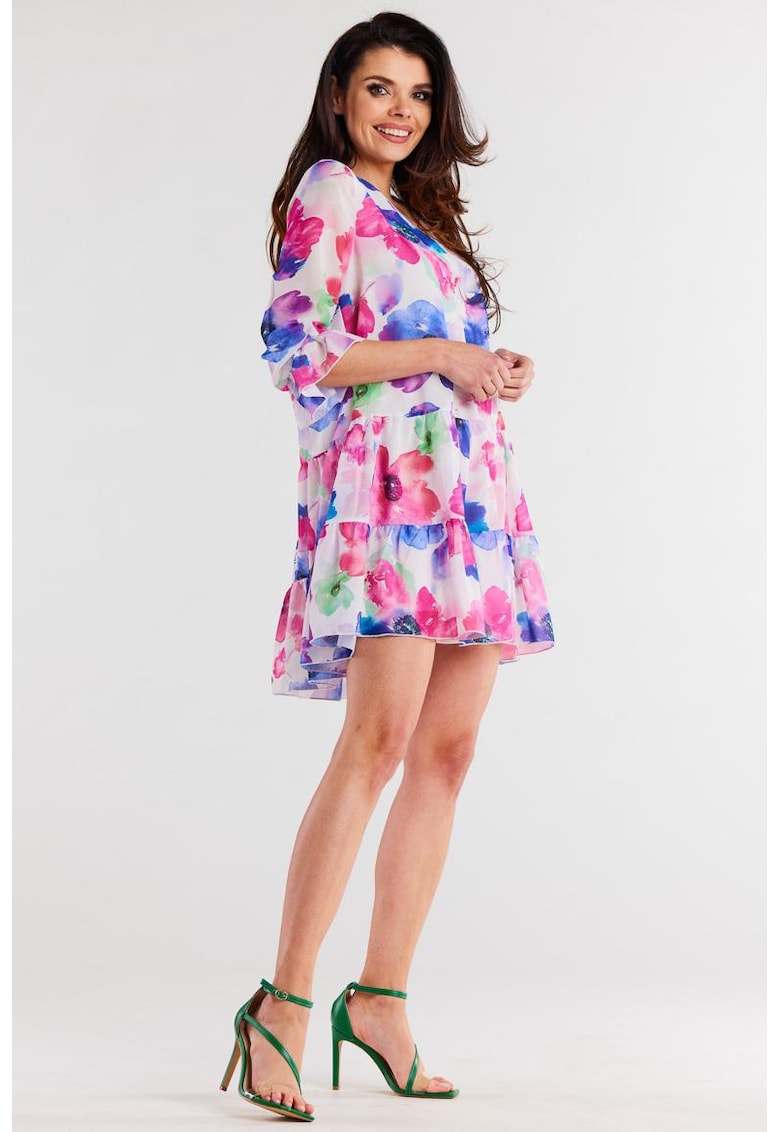Scurta Rochie Floral Maneca trei sferturi A507