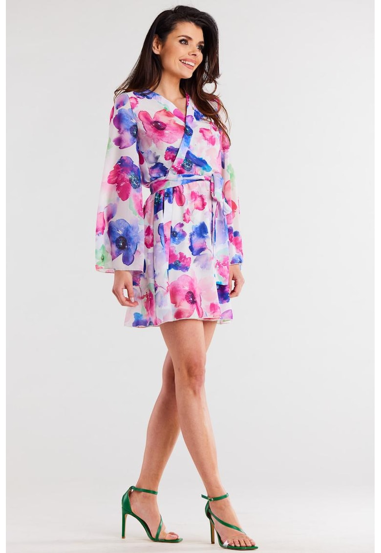 Scurta Rochie Floral Maneca lunga A509