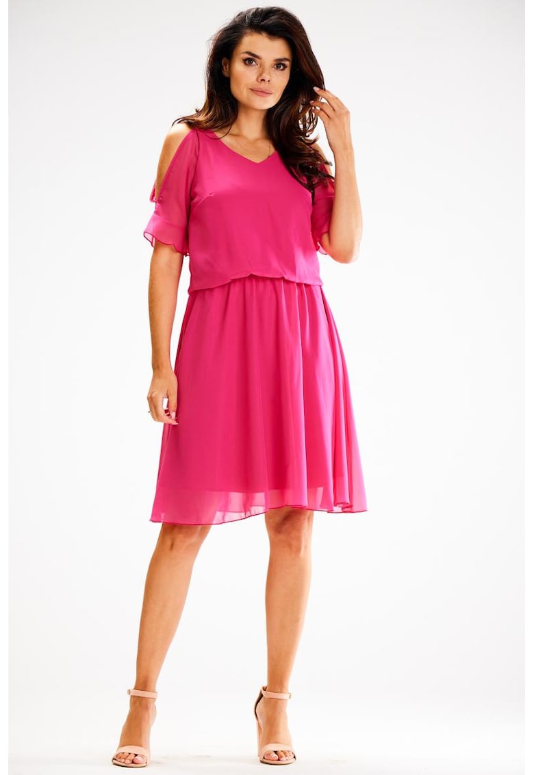 Midi Rochie Maneca scurta - in V A656