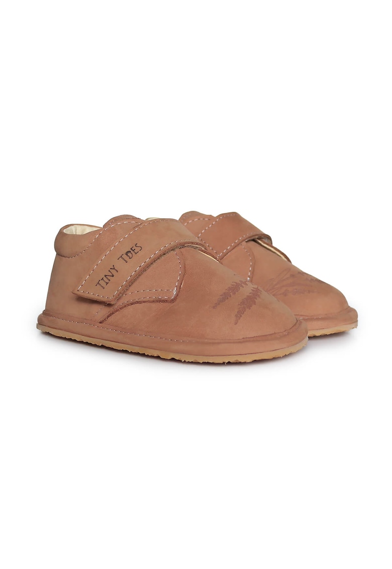 Pantofi Barefoot din piele naturala - Laven - Bej - Bej
