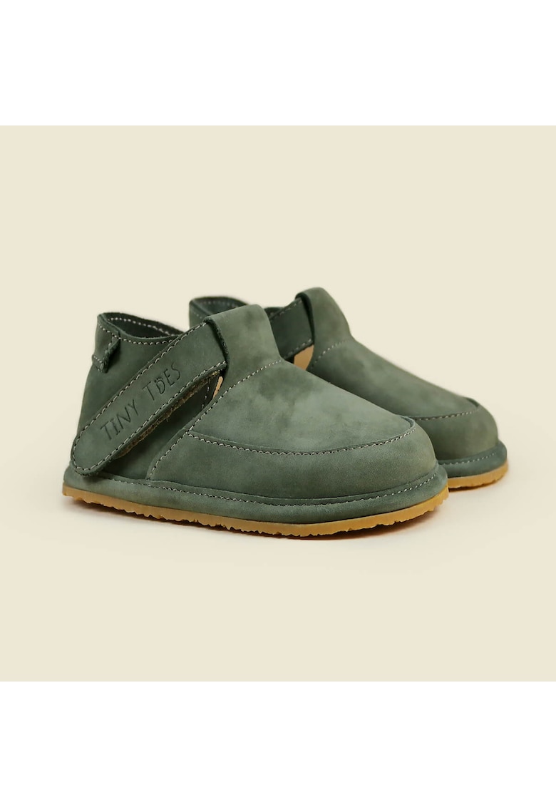 Pantofi Barefoot din piele naturala - Vollo - Verde - Verde