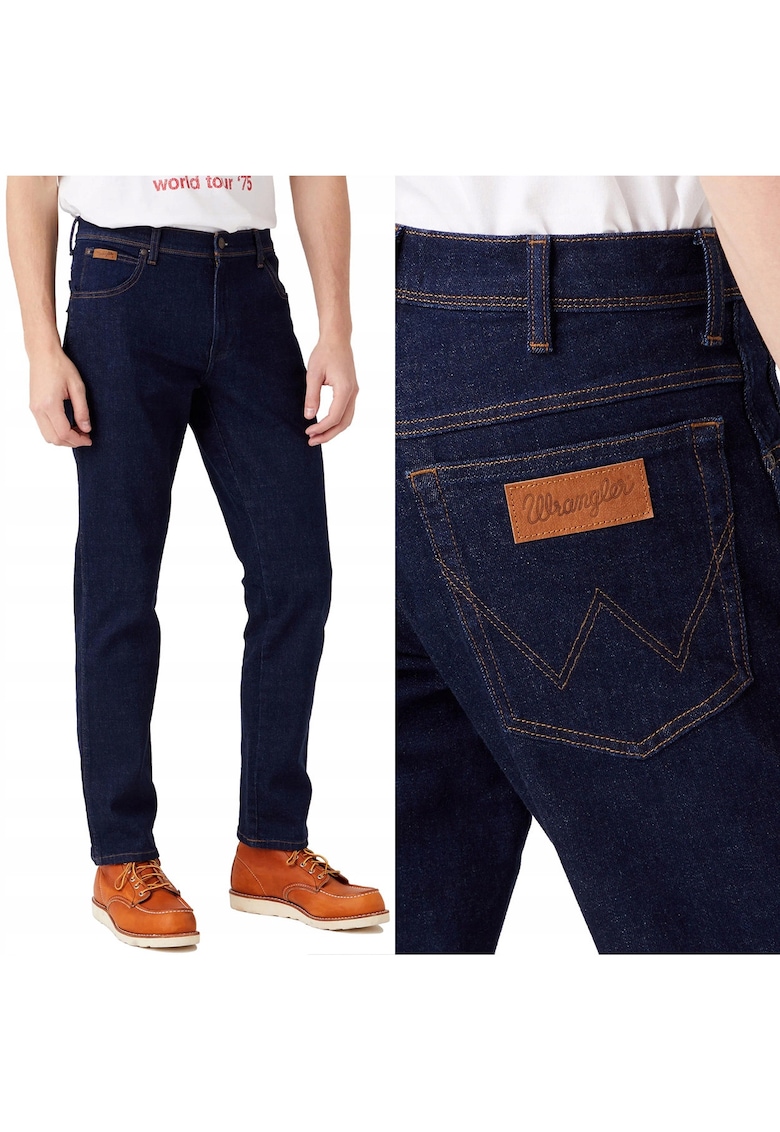 Pantaloni bărbați Wrangler albastru închis - slim