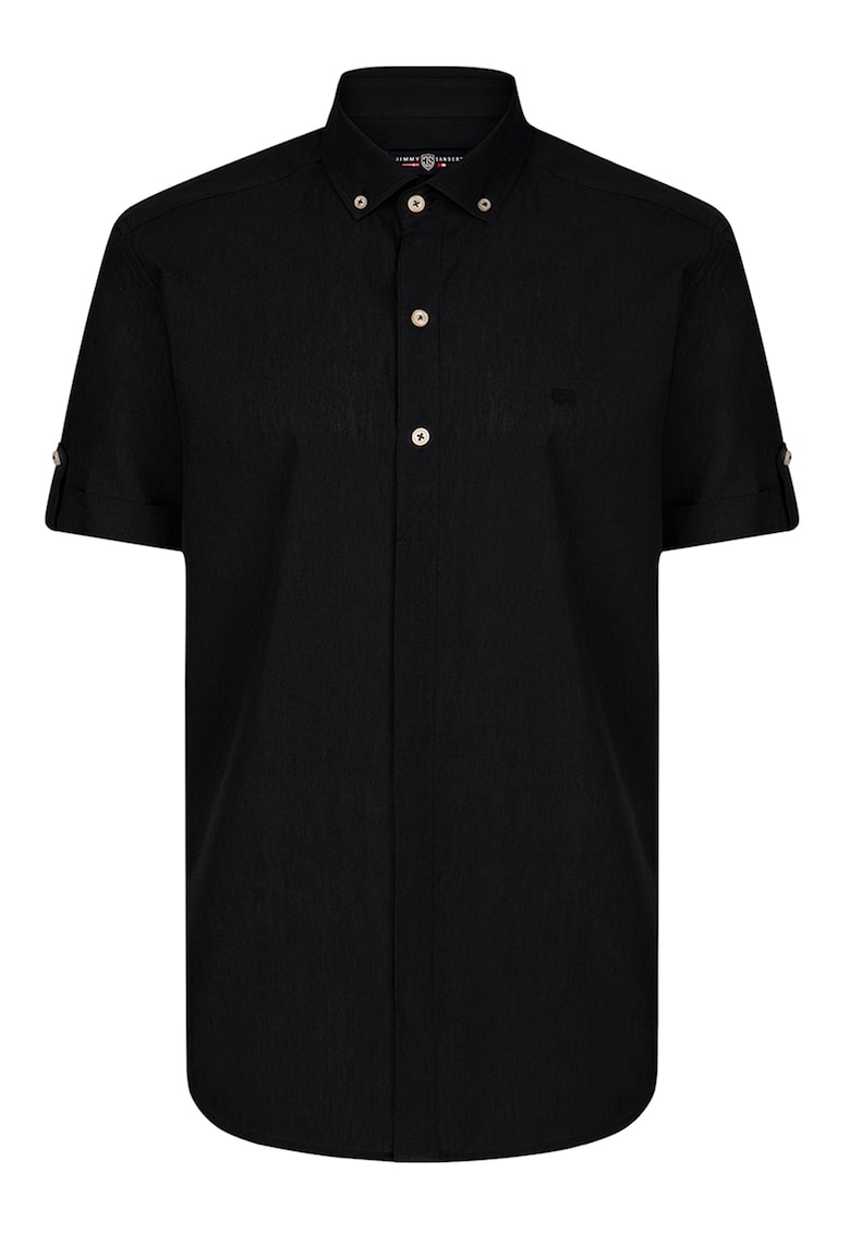 Camasa din amestec de in cu maneci scurte