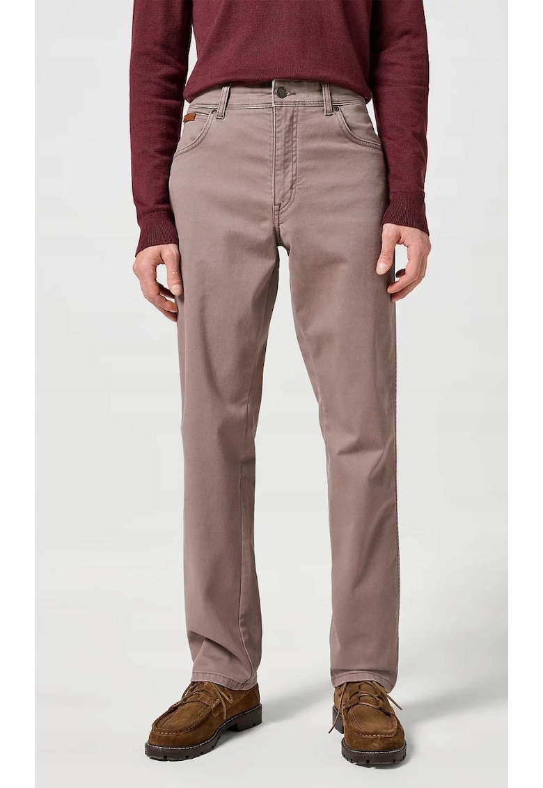 Pantaloni barbati Texas - culoare pastel - otel - maro - croiala clasica - material elastic