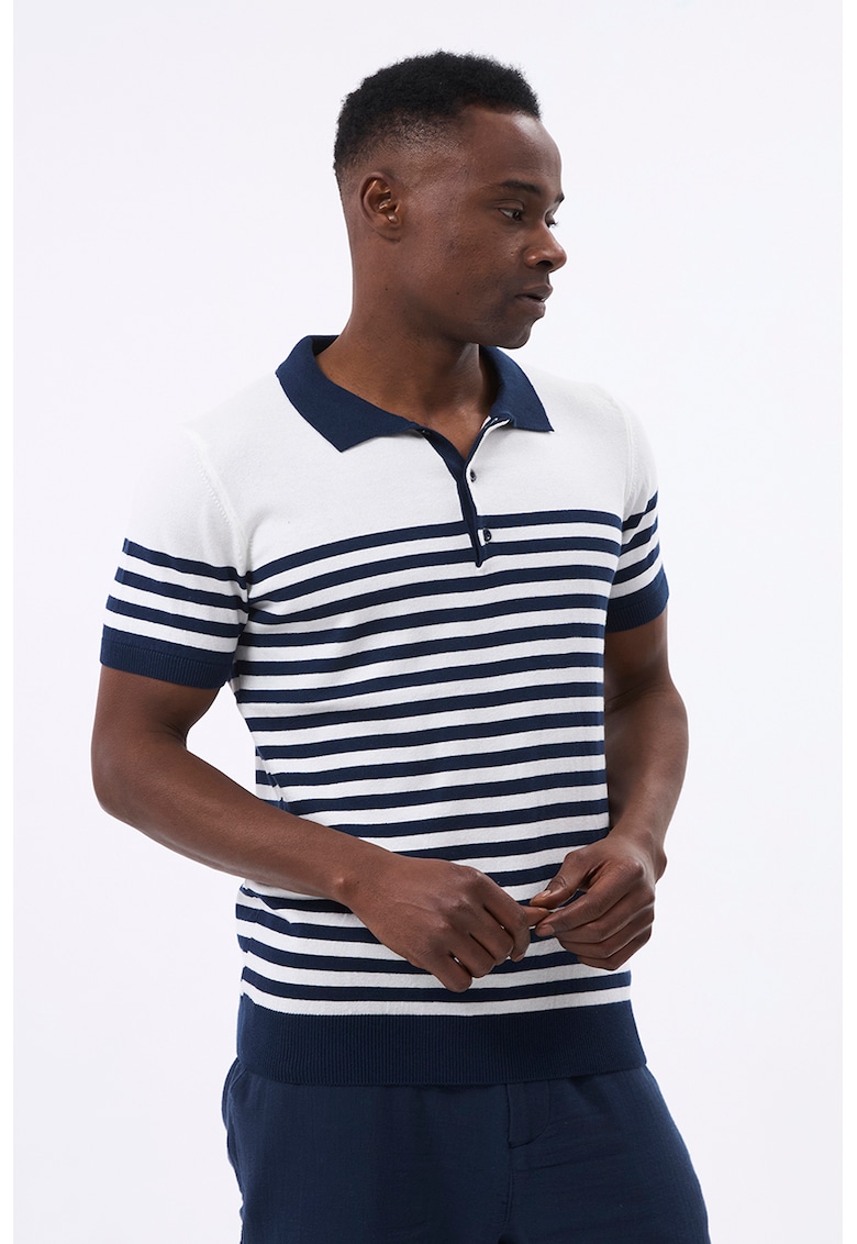 Tricou din amestec de bumbac cu guler polo