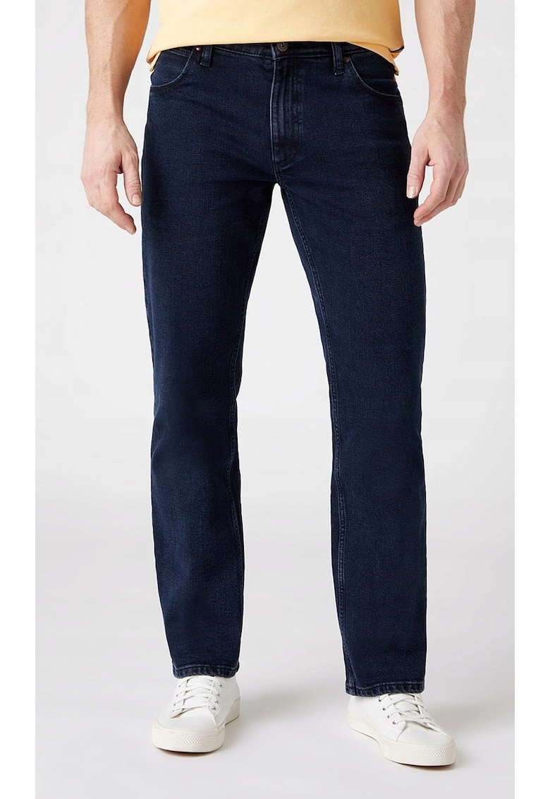 Blugi barbati model drept - albastru negru - din colectia RED KABEL - elasticitate suplimentara - 99% bumbac