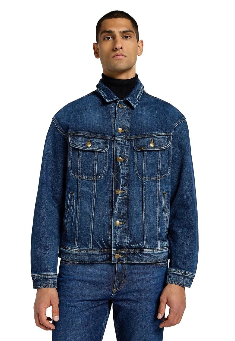 Jacheta barbati denim albastru - croiala lejera - doua buzunare inserate - bumbac/elastan -