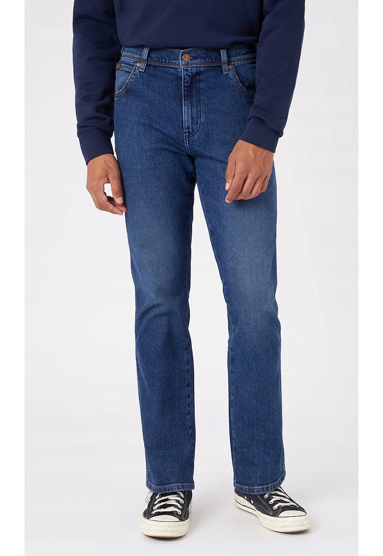 Blugi barbati Texas - drepti - albastru inchis - bumbac elastic -