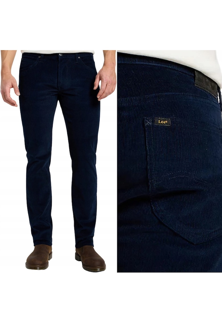 Pantaloni drepti Daren talie joas - Albastru