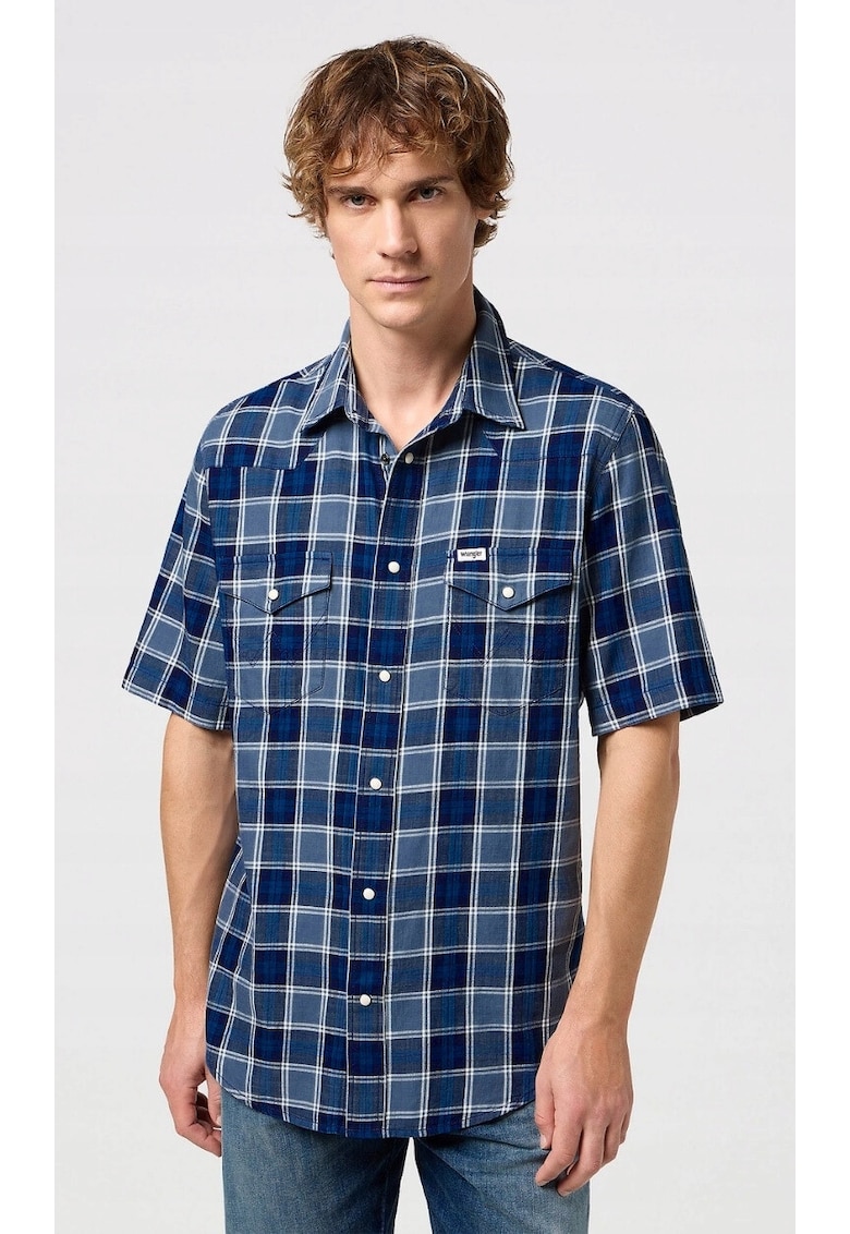 Camasa barbati - Western - albastru - bumbac - Albastru