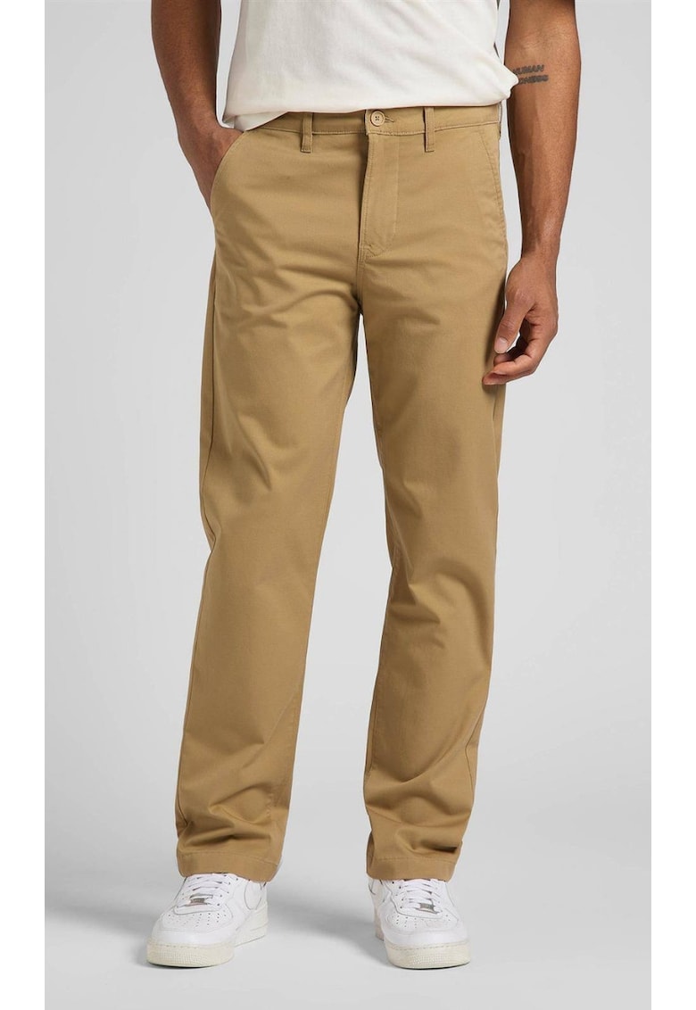 Pantaloni barbati CHINO - bumbac/elastan - maro -