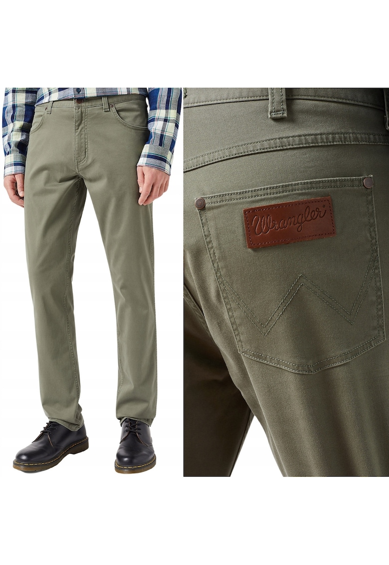 Pantaloni bărbați Greensboro drept - verde bumbac elastic - Verde