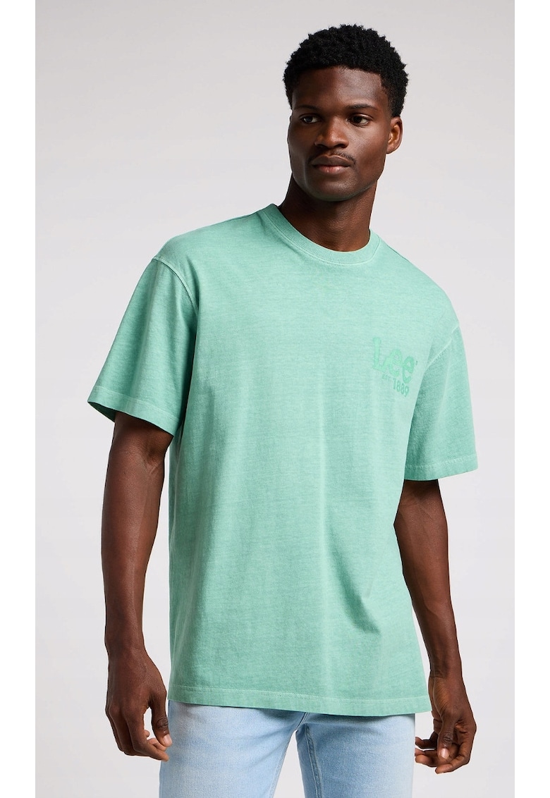 Tricou model HD - verde cu imprimeu - bumbac 100%