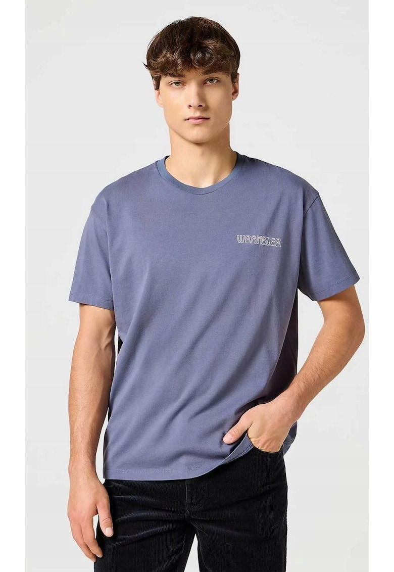 Wrangler Tricou barbati - imprimeu - Albastru