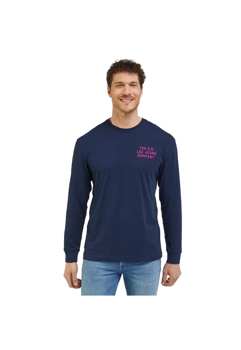 Bluza sport pentru barbati cu maneca lunga - bumbac - bleumarin -
