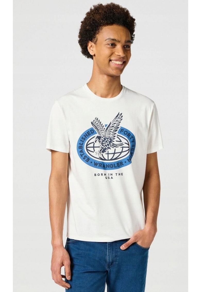 Tricou barbati - AMERICANA alb - bumbac - Alb