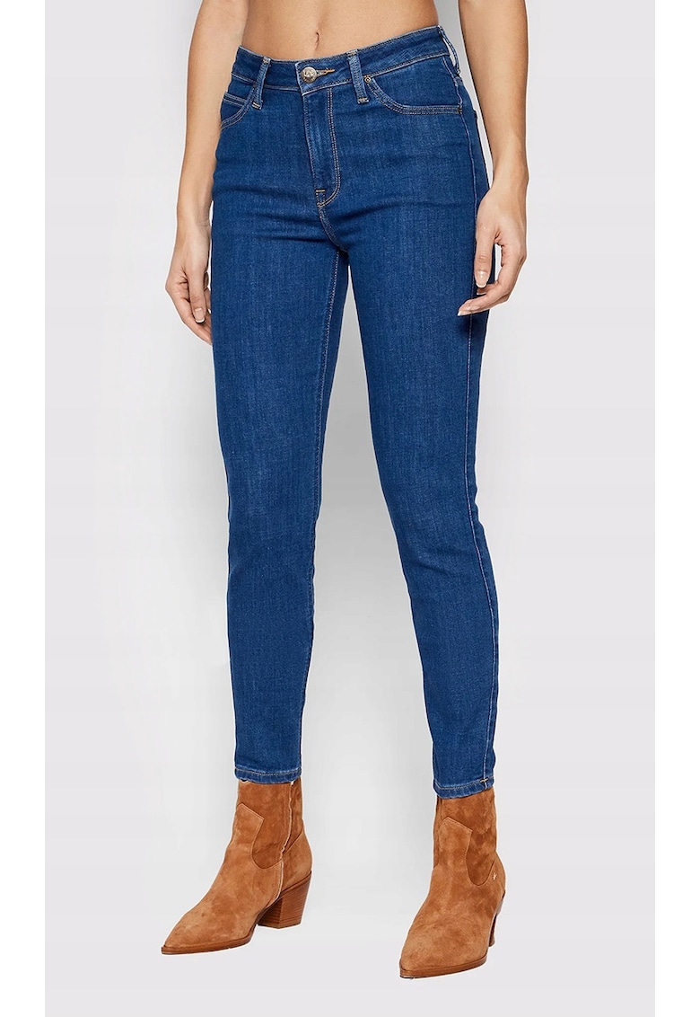 Blugi dama Scarlett High - skinny - albastru - denim elastic - bumbac/poliester/elastan -