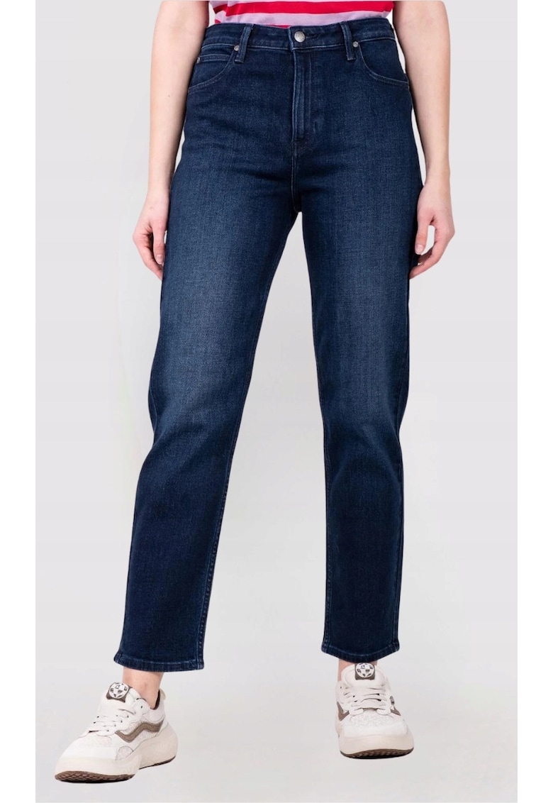 Blugi dama Carol - bumbac/elastan - talie inalta - albastru inchis