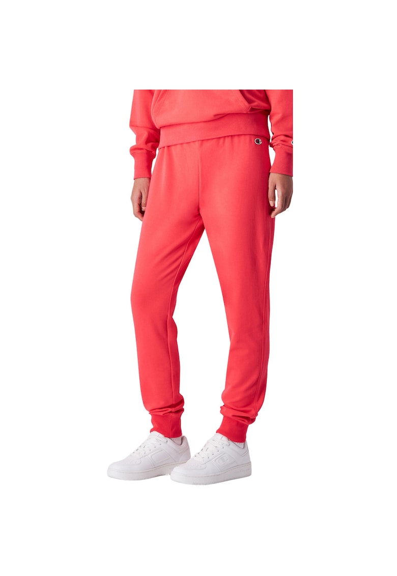 Pantaloni sport dama - Rib Cuff - roz - bumbac-elastan