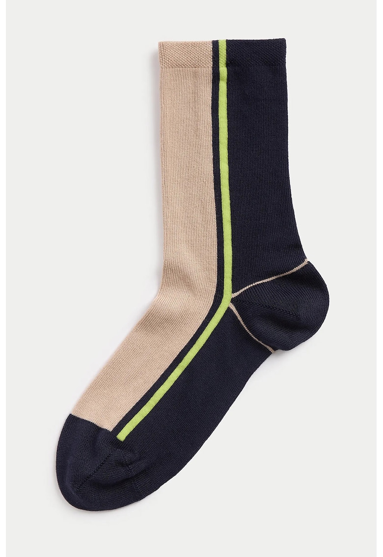 Sosete lungi - Verde lime/Bej deschis/Bleumarin
