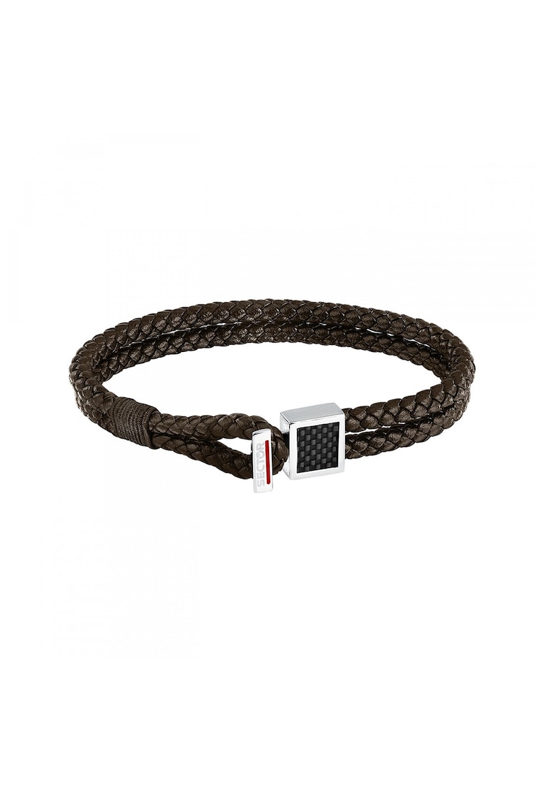 Bratara din piele cu detalii din otel inoxidabil Bandy