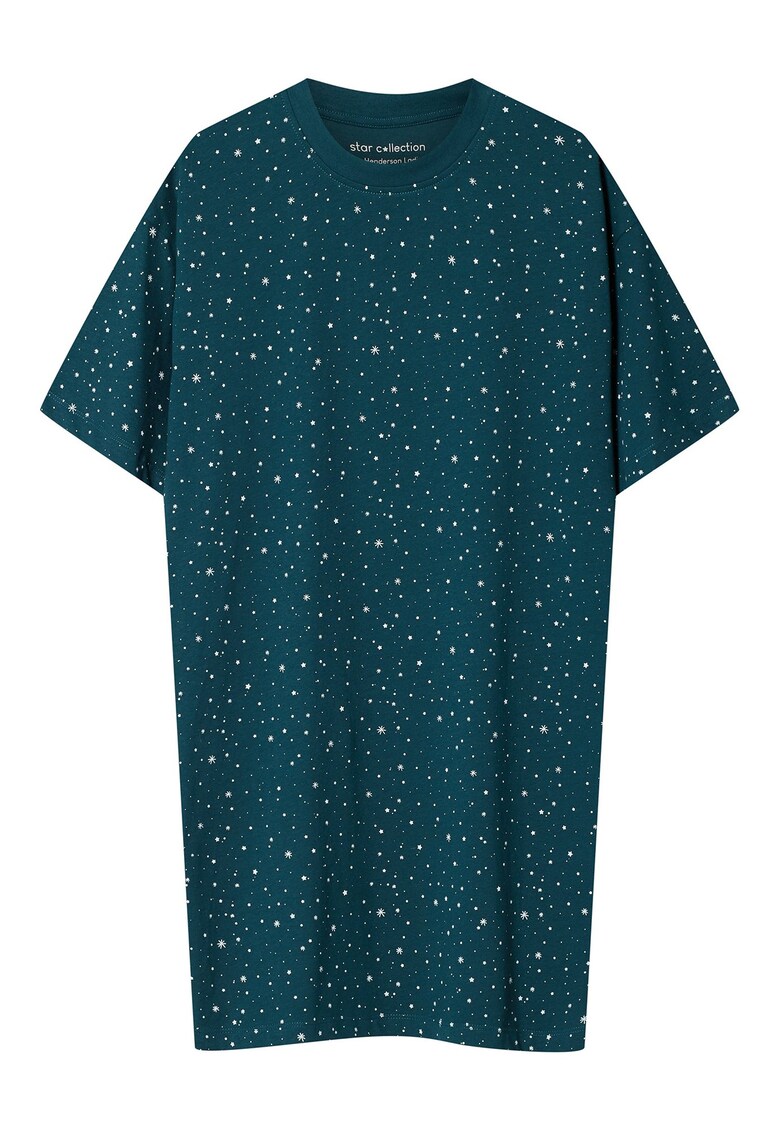 Camasa de noapte dama verde inchis - bumbac - maneca scurta