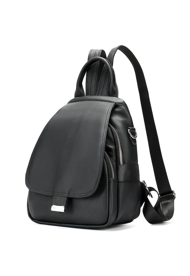Rucsacuri dama piele naturala - Negru Glossy