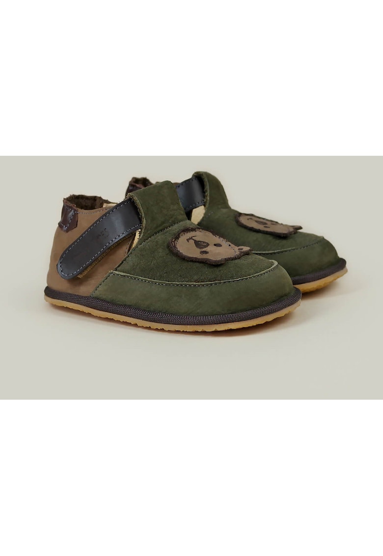 Tiny Toes Pantofi Barefoot din piele naturala - Barney - Verde - Verde