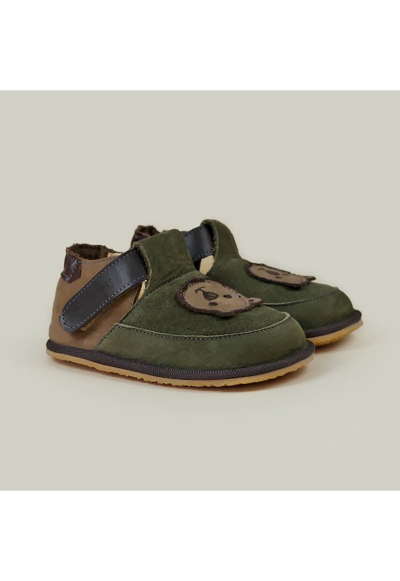 Pantofi Barefoot din piele naturala - Barney - Verde - Verde