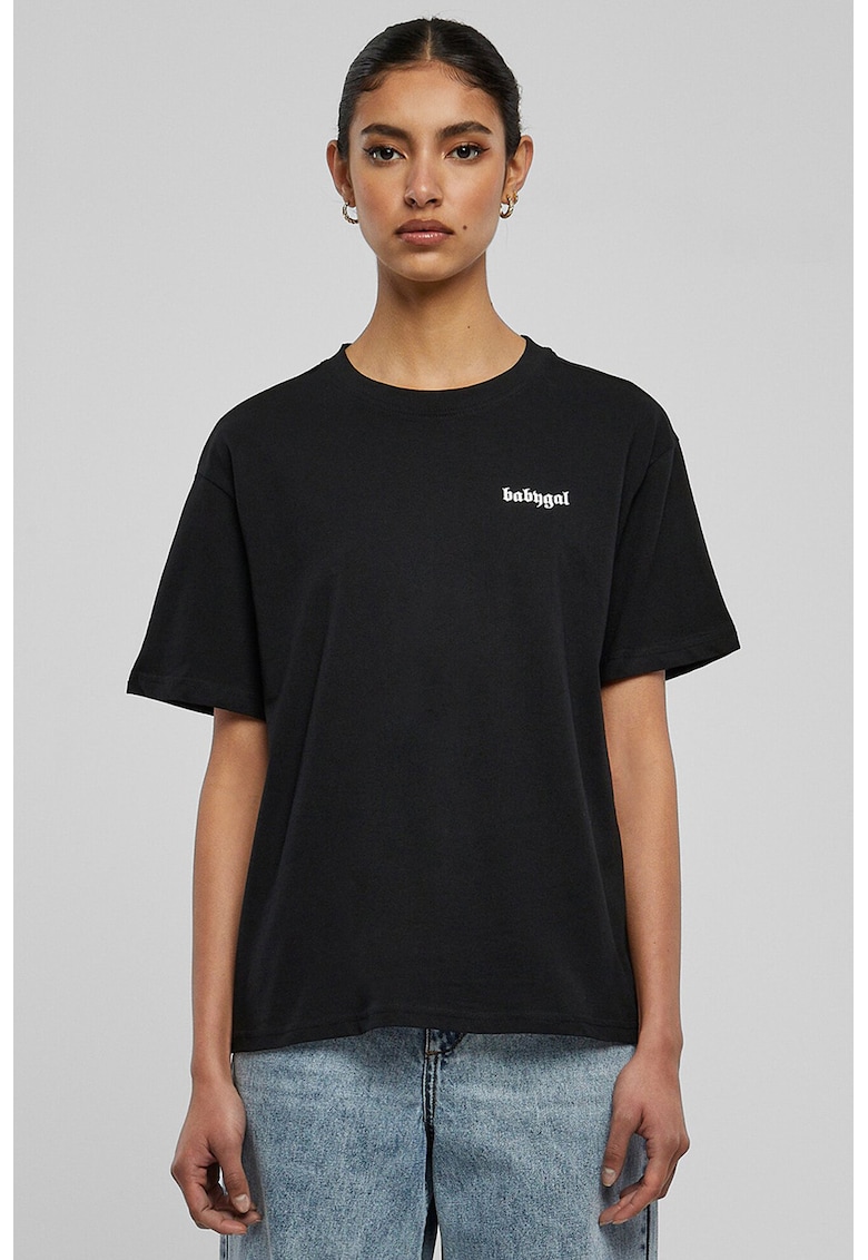 Tricou cu imprimeu pe partea din spate si decolteu la baza gatului Tricou cu imprimeu pe partea din spate si decolteu la baza gatului