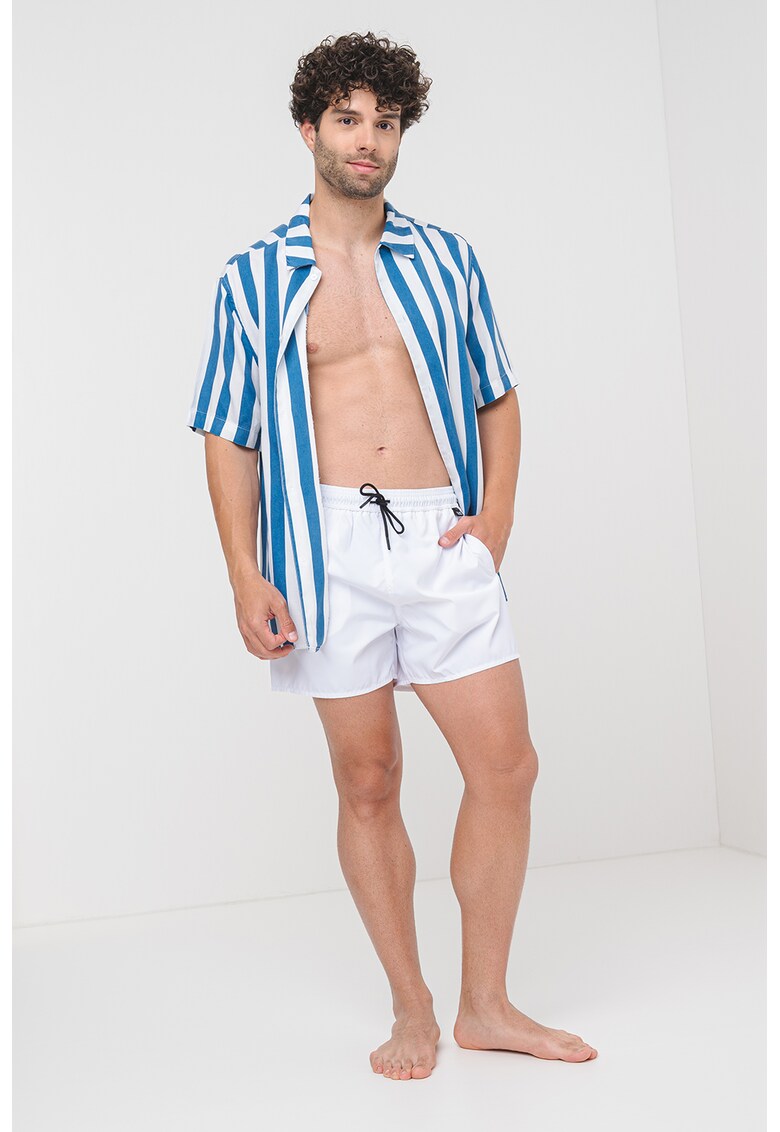 Pantaloni scurti de baie cu talie ajustabila - Alb optic